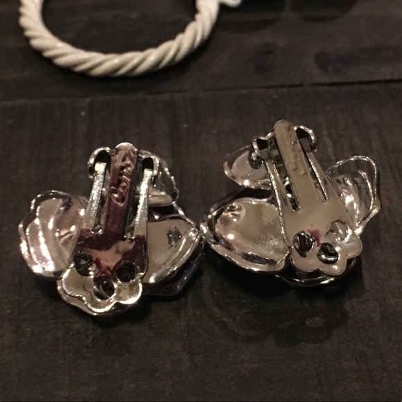 Vintage Monet and Cora Clip Earrings - Picture 3 of 8